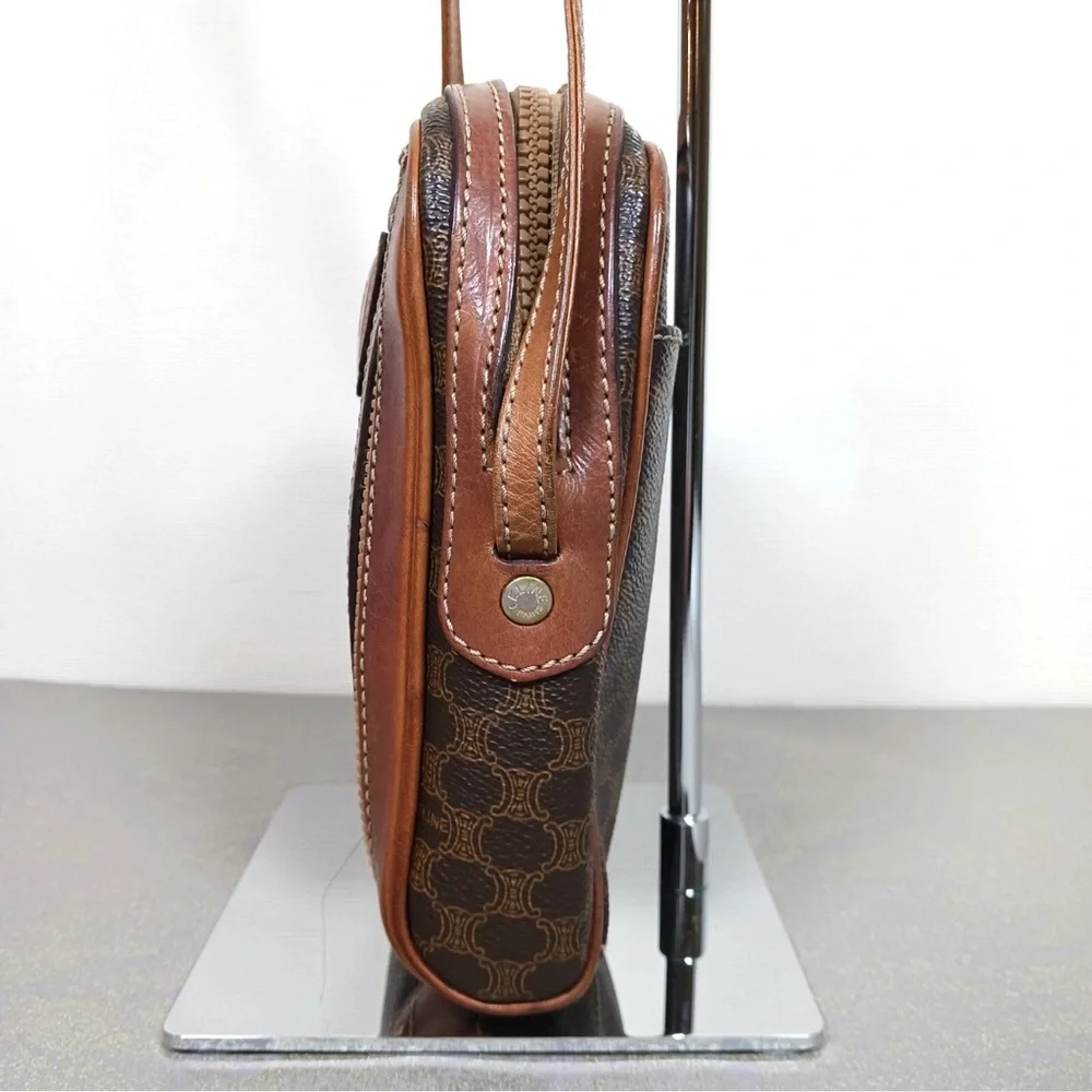 Céline Vintage Macadam Brown Coated Canvas Crossbody – Rare Paris Edition - Picture 3 of 15